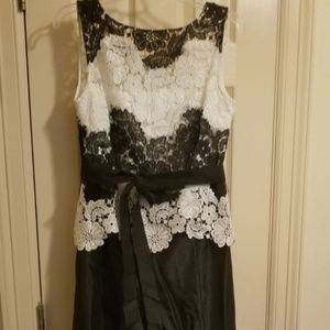 Black and white lace dress